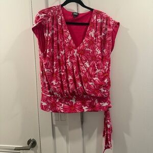 INC Pink Floral Blouse